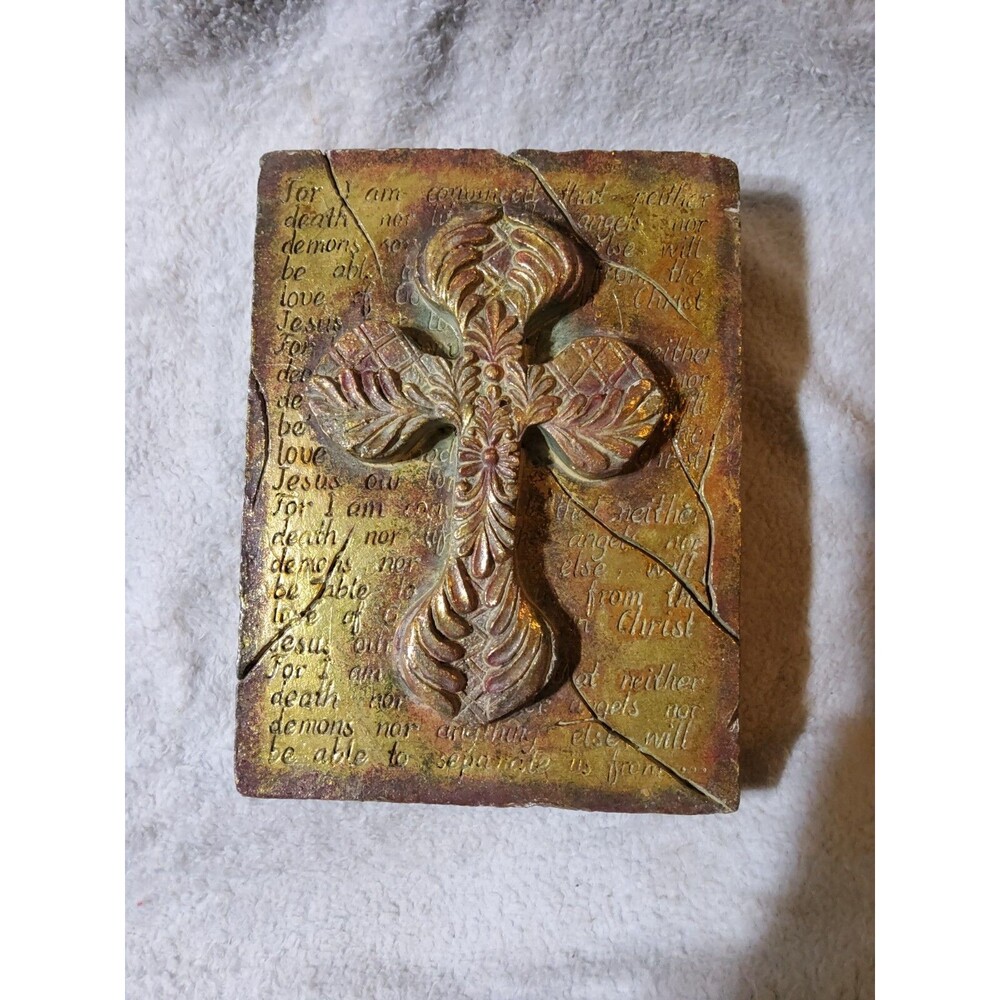 Bible Verse Wall Plaque Cross Decoration Romans 8 Nothing Shall Separate Us